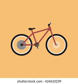 Electric bike - e-bike. Bicycle flat design. Electric bike logo. Vector illustration