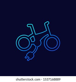 Electric bike, e-bike icon, line vector