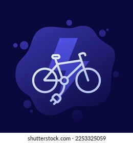Electric bike, e-bike with a plug icon, vector design