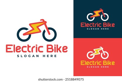 Electric Bike or Electrical Cycle Logo Concept Vector