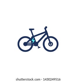 Electric bike, electro bicycle icon, vector