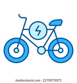 Electric bike and energy sign - icon, illustration on white background, color style