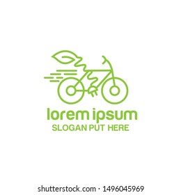 Electric bike or green e bike logo design template for use transport business