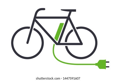 Electric bike icon bicycle charging station vector symbol