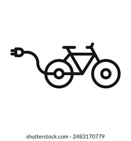 electric bike icon Black line art vector