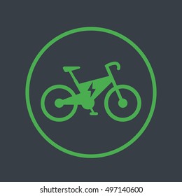 Electric bike icon in circle, e-bike pictogram, modern eco-friendly transport, vector illustration