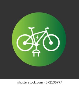 Electric bike icon in Circle. Vector Illustration