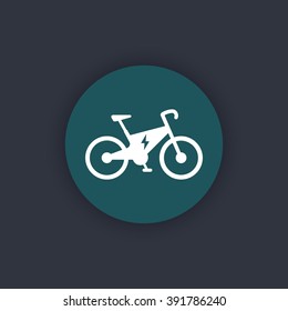 Electric bike icon, city ecologic transport, electric bike vector illustration