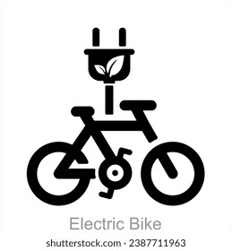 Electric Bike and bike icon concept