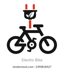 Electric Bike and bike icon concept