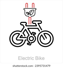 Electric Bike and bike icon concept