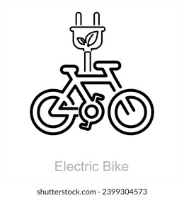 Electric Bike and bike icon concept