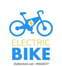 Electric bike icon, e-bike logo element, modern eco-friendly transport