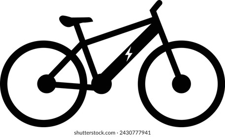 Elektrisches Fahrrad-Symbol. Elektrofahrrad-Schild. Elektrisches Fahrradsymbol. E-Bike-Logo. Flacher Stil.