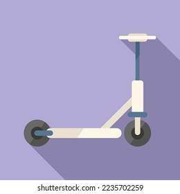 Vector plano del icono eléctrico de la bicicleta. Transporte en Scooter. Kick trotinette