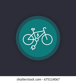 Electric bike icon, linear