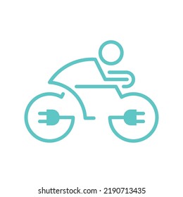 Electric Bike Icon Logo Design Element. vector illustration. electric bike. eco. lightning. icon or logo. sing. flat. sport.  transport