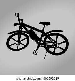 Electric bike icon. Logo or emblem. Flat design. Vector.
Illustration can be used in the internet shop. Black color.