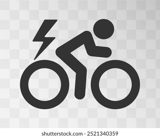 Symbol für Elektro-Fahrrad. E-Bike, Fahrradschild Logo. Vektorgrafik.