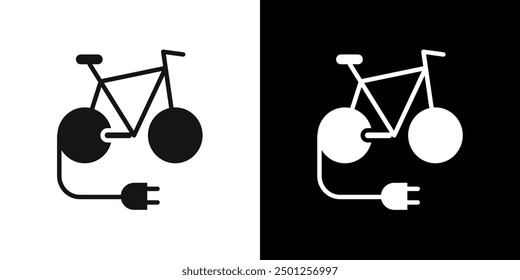 electric bike icon Symbol mark in filled style