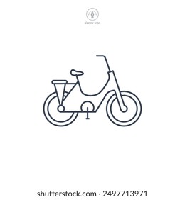 Electric bike icon symbol vector illustration isolated on white background