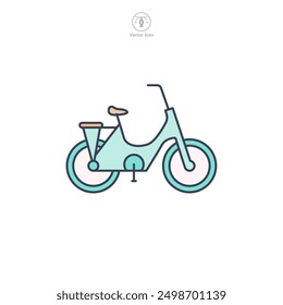 Electric bike icon symbol vector illustration isolated on white background