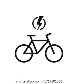 Electric bike icon vector. Eco bicycle logo flat illustration isolated on white background.