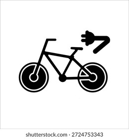 Iconos de la bici eléctrica. Vector sólido simple