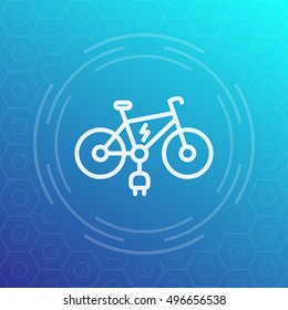 Electric bike line icon, e-bike pictogram