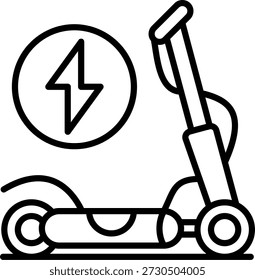 Elektrisches Fahrrad Linie Vektor Icon Design