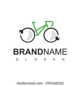 Electric Bike Logo Design Vector, Eco Friendly Bicycle Symbol