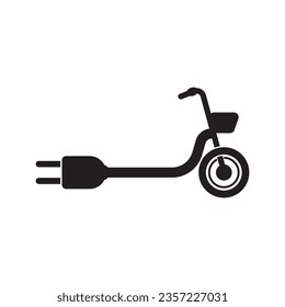 Electric bike logo icon, simple design vector illustration