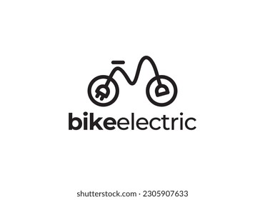 electric bike logo vector. creative energy technology symbol icon.
