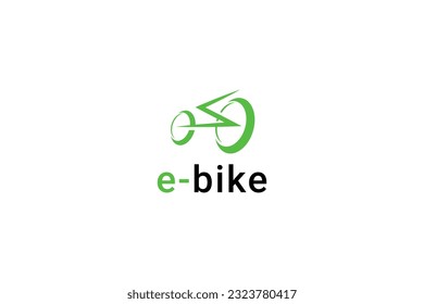 Ilustración del icono vectorial del logotipo de la bicicleta eléctrica