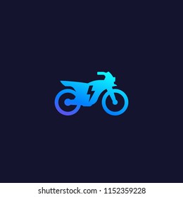 Electric Bike, Motorcycle Vector Icon, Modern Clean Transport