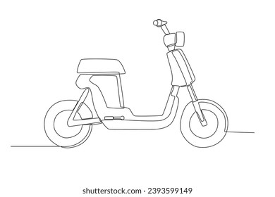 An electric bike for riding. Electric bike one-line drawing