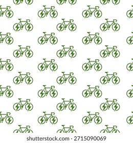 Electric bike seamless pattern isolated on white background