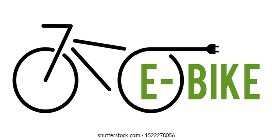 Electric bike, simple icon, ecology transport