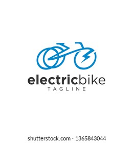 Electric bike simple logo vector