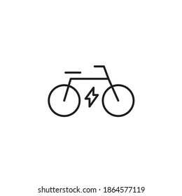 Electric bike simple thin line icon vector illustration