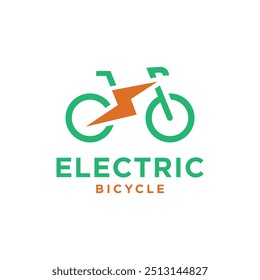 Logo del icono del Vector de la bici eléctrica. Inspiración del logotipo