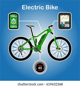 Electric bike vector illustration