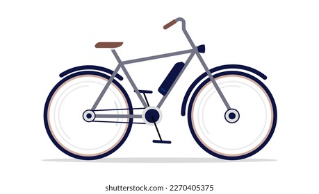 Electric bike - Vector illustration of ebike for men in side view flat design on white background