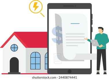 Electric bill charges paper.Home finance.Online payment.

