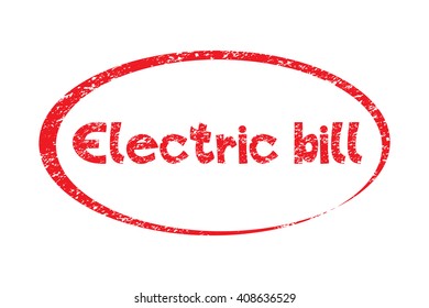 Electric Bill Rubber Stamp Red Color Stock Vector (Royalty Free ...