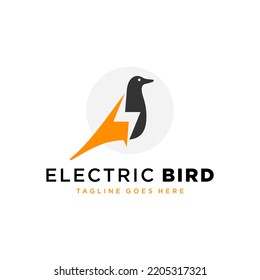 electric bird vector logo design
