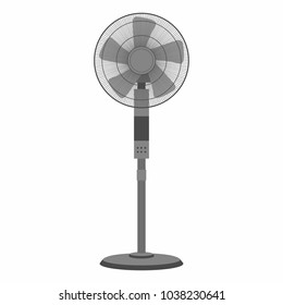 Electric black fan isolated on white background