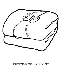 Electric Blanket hand drawn vector illustration isolated on white background 