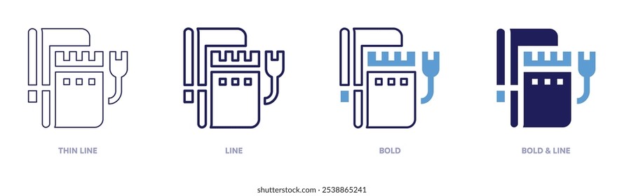 Electric blanket icon in 4 different styles. Thin Line, Line, Bold, and Bold Line. Duotone style. Editable stroke.