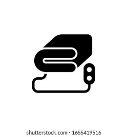 Elektrische Decke-Vektorillustration-Symbol auf schwarz-massivem Flachdesign-Symbol einzeln auf weißem Hintergrund